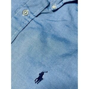 Polo Ralph Lauren Light Blue Button Down Classic Fit 16.5-34/35 Dark Blue Pony
